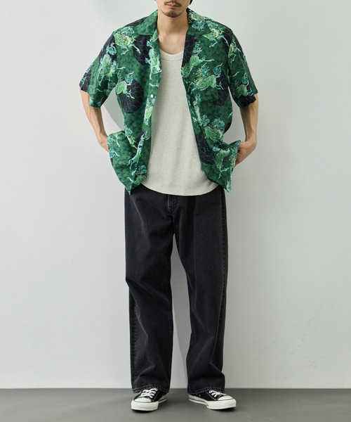 アロハシャツ シャツ 「NIPOALOHA/二ポアロハ」SILK CUPRO SHORT SLEEVE ALOHA SHIRT メンズの画像