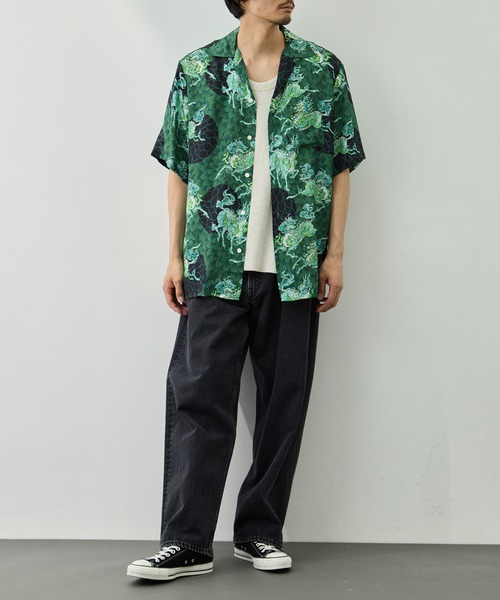アロハシャツ シャツ 「NIPOALOHA/二ポアロハ」SILK CUPRO SHORT SLEEVE ALOHA SHIRT メンズの画像