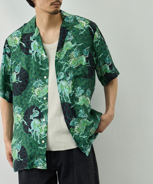 アロハシャツ シャツ 「NIPOALOHA/二ポアロハ」SILK CUPRO SHORT SLEEVE ALOHA SHIRT メンズの画像