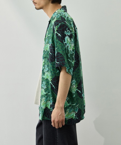 アロハシャツ シャツ 「NIPOALOHA/二ポアロハ」SILK CUPRO SHORT SLEEVE ALOHA SHIRT メンズの画像