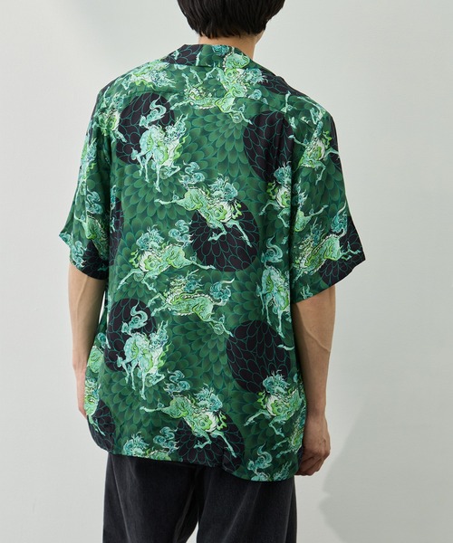 アロハシャツ シャツ 「NIPOALOHA/二ポアロハ」SILK CUPRO SHORT SLEEVE ALOHA SHIRT メンズの画像