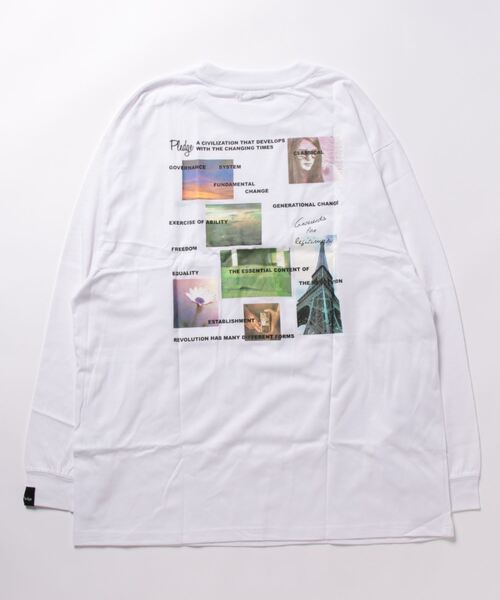 「Pledge」 長袖Tシャツ MEDIUM ホワイト メンズ_画像4