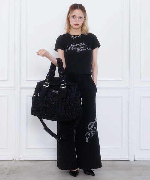 Fickle Bebe（フィクルベベ） tシャツ 半袖 ビジューロゴリブTee