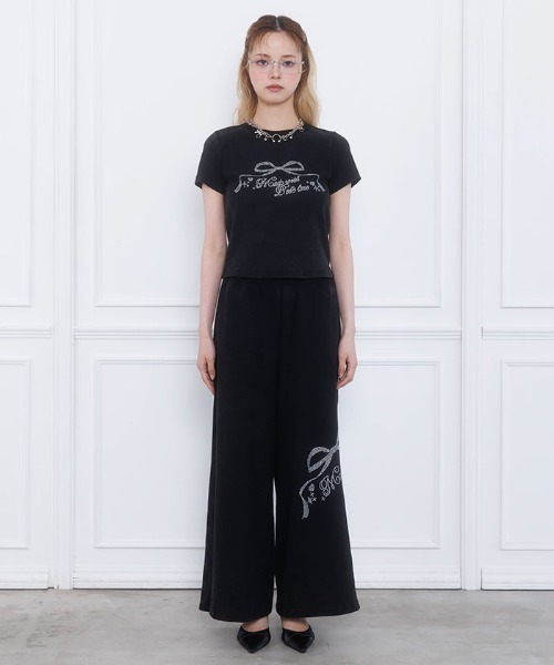 Fickle Bebe（フィクルベベ） tシャツ 半袖 ビジューロゴリブTee
