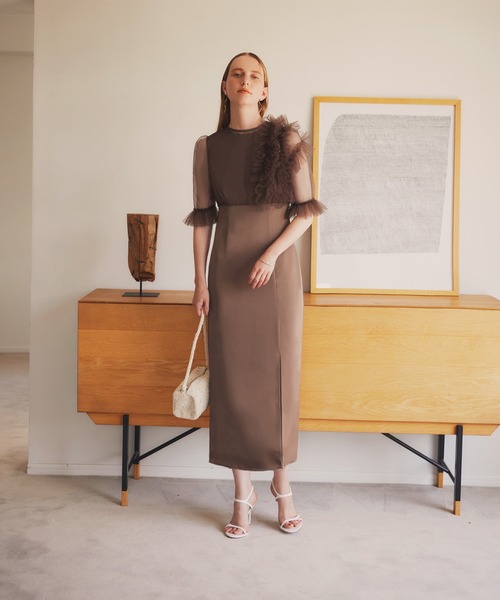 「Leja」 ノースリーブワンピース MEDIUM ブラウン レディース_画像2