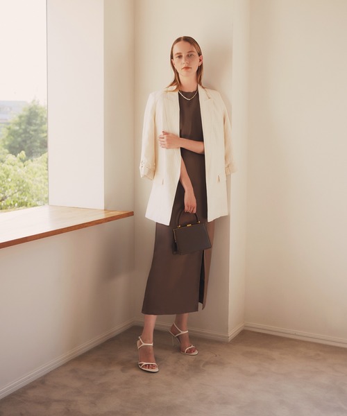 「Leja」 ノースリーブワンピース MEDIUM ブラウン レディース_画像4
