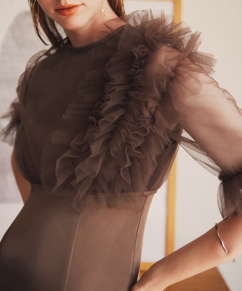 「Leja」 ノースリーブワンピース MEDIUM ブラウン レディース_画像5
