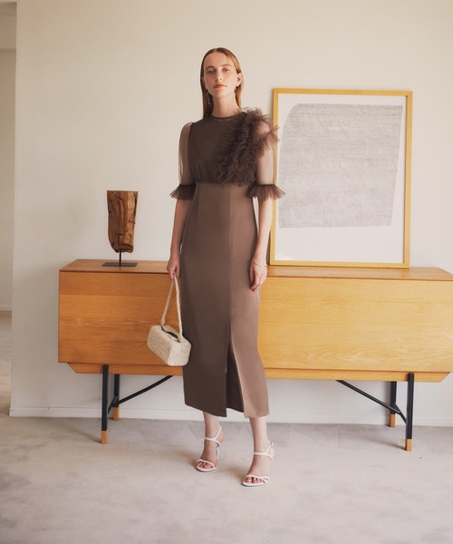 「Leja」 ノースリーブワンピース MEDIUM ブラウン レディース_画像6