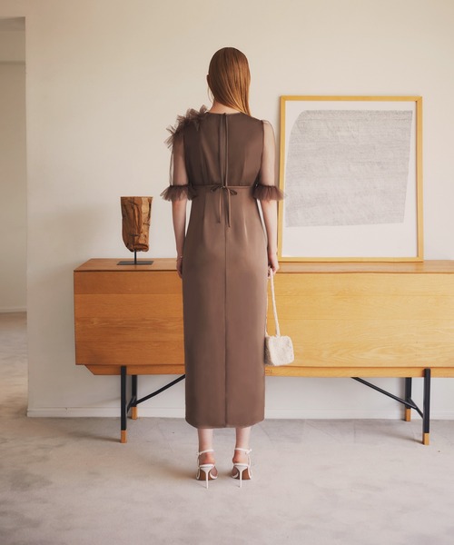 「Leja」 ノースリーブワンピース MEDIUM ブラウン レディース_画像7