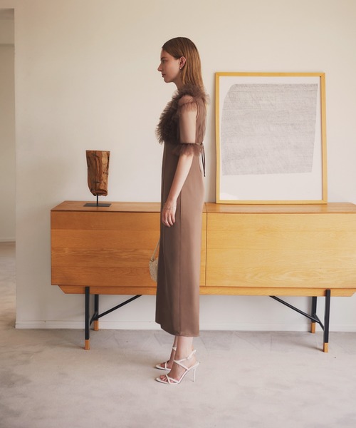 「Leja」 ノースリーブワンピース MEDIUM ブラウン レディース_画像8