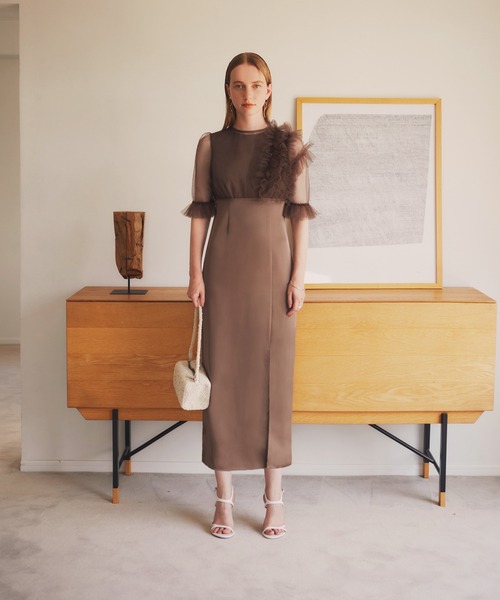 「Leja」 ノースリーブワンピース MEDIUM ブラウン レディース_画像9