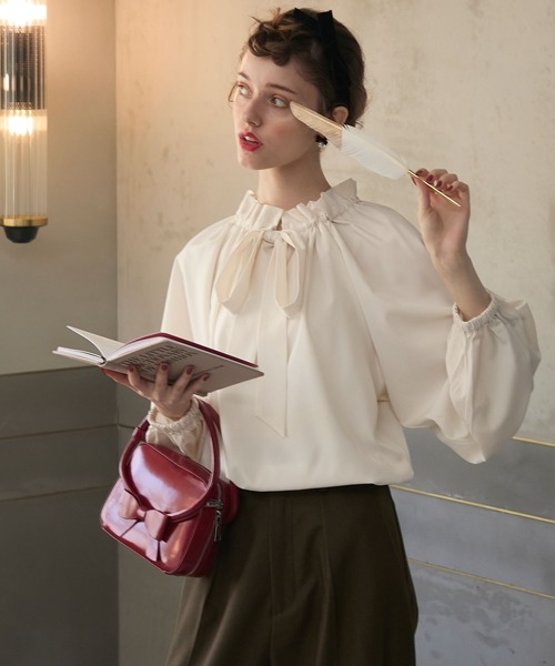 「BONLECILL noir」 長袖ブラウス FREE アイボリー レディース_画像3