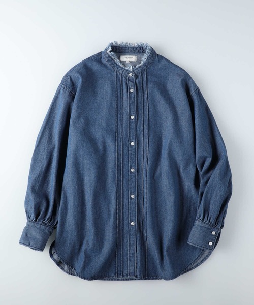 「BACK NUMBER」 長袖ブラウス M ダークインディゴブルー レディース_画像2