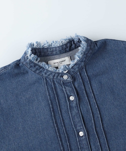 「BACK NUMBER」 長袖ブラウス M ダークインディゴブルー レディース_画像4