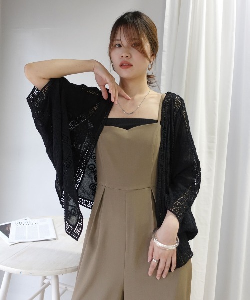 CORNERS（コーナーズ） カーディガン 刺繍レースクロシェドルマン