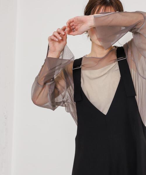 「SENSE OF PLACE by URBAN RESEARCH」 長袖ブラウス ONE グレー レディース_画像4