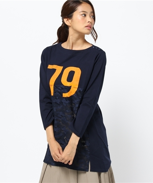 tシャツ M0554 カモフラメッシュコンビロングプルオーバー レディース