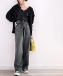 ワイドパンツ ジーンズ デニム デニムパンツ ...の詳細画像5