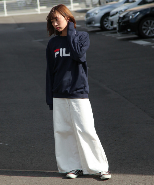 FILA（フィラ） トレーナー スウェット 裏起毛 デカ ロゴ プリント 裏