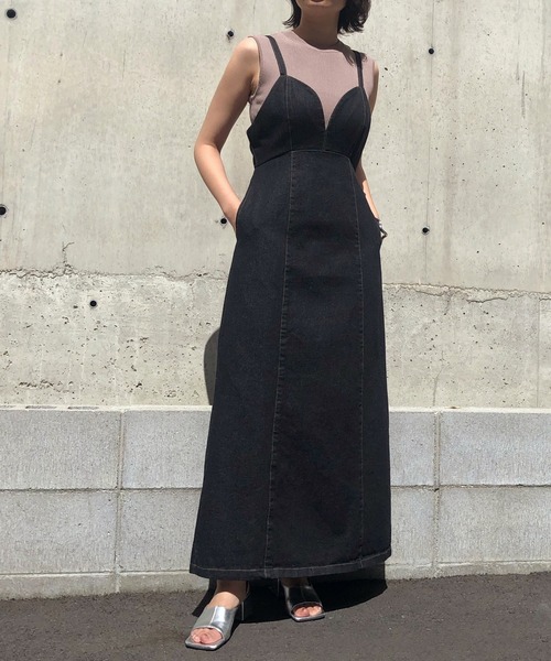 お歳暮 ワンピース G Aime バックカットデニムワンピース 50 Off Nooitmeergrasmaaien Be