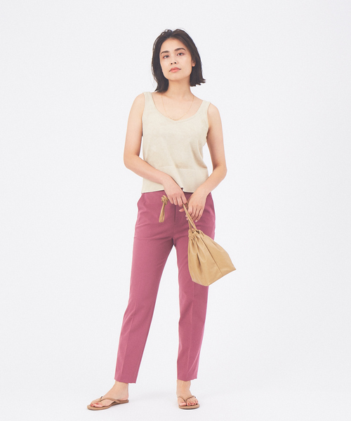 qualite（カリテ） スラックス パンツ ドライギャバシガレットパンツ