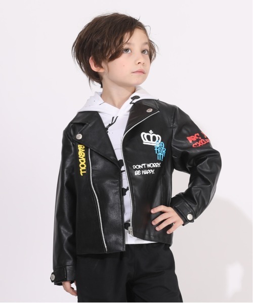 L.G.B. キッズ ライダースジャケット【新品未使用】 楽天市場】フード付き ライダースジャケット アウター 長袖 キッズ