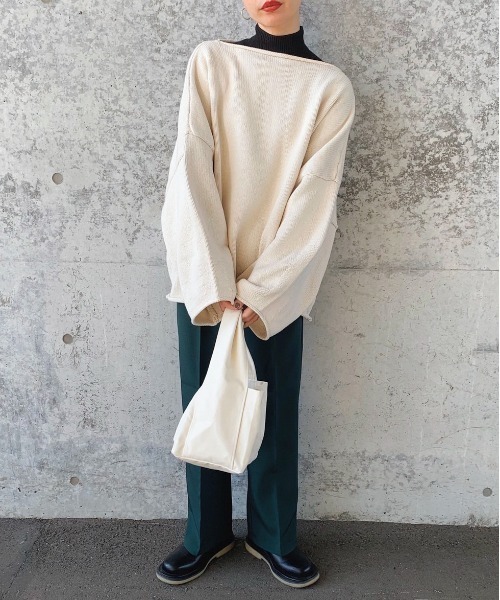 feepur スラックス パンツ センタープレスストレートカラー