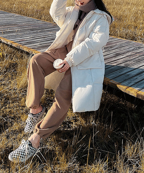 c.u.l ダウンコート ダウンジャケット フード付き 中綿ロングダウン