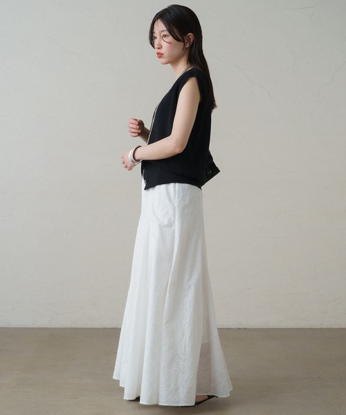 スカート ペイズリーレーススカート 