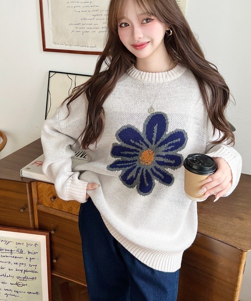 moment+ ニット セーター 「累計販売枚数2万枚突破！」5Gフラワー