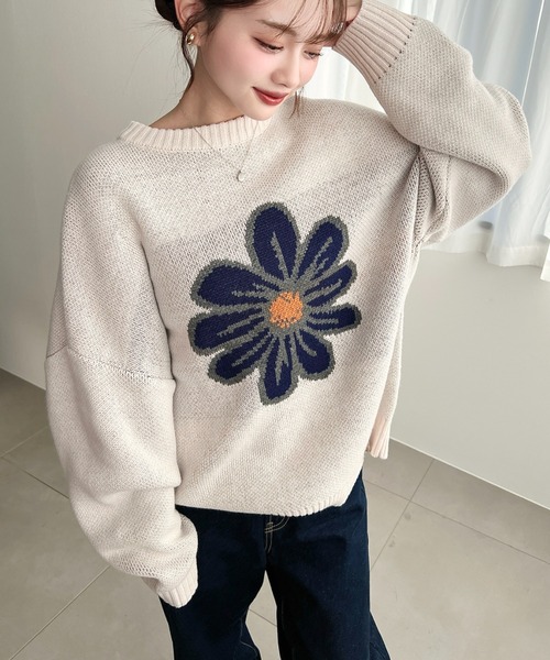 moment+ ニット セーター 「累計販売枚数2万枚突破！」5Gフラワー