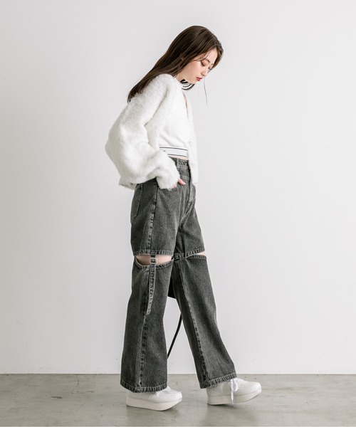 OLIVE des OLIVE（オリーブデオリーブ） ワイドパンツ ジーンズ デニム
