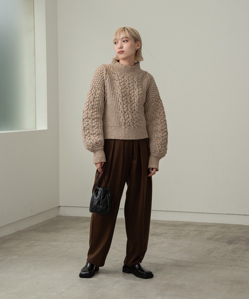 Amiur（エミレ） ニット セーター cable mix volume knit / ケーブル