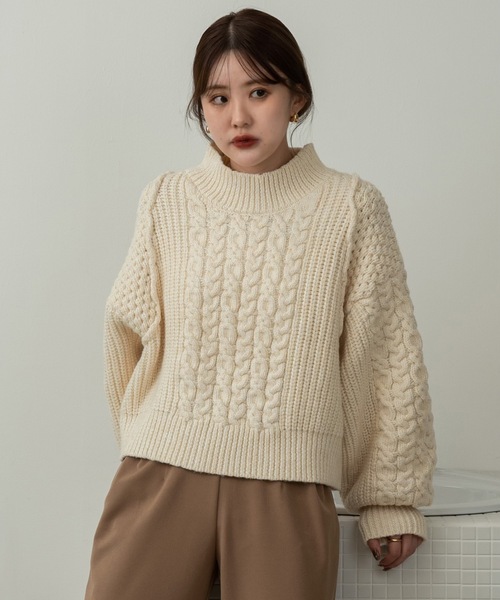 ニット/セーター amiur Amiur（エミレ） ニット セーター cable mix volume knit / ケーブル