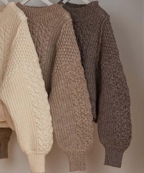 Amiur（エミレ） ニット セーター cable mix volume knit / ケーブル