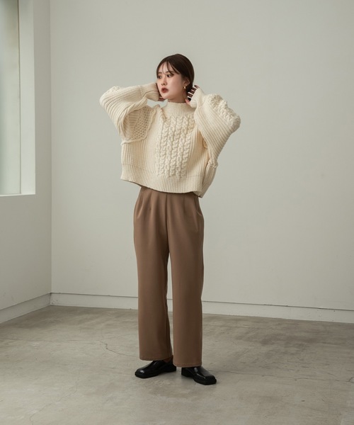 Amiur（エミレ） ニット セーター cable mix volume knit / ケーブル