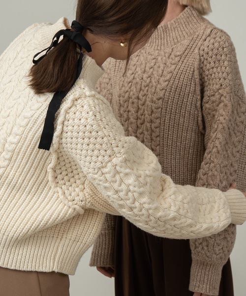 Amiur（エミレ） ニット セーター cable mix volume knit / ケーブル