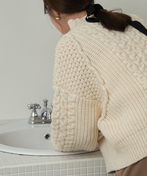 Amiur（エミレ） ニット セーター cable mix volume knit / ケーブル