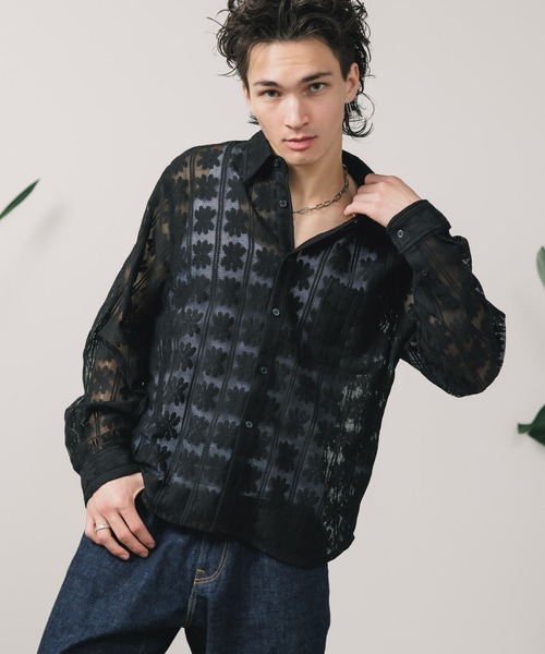 FREE MAX シャツ MAX×Hyoma Flower Lace Shirt / 花柄レース