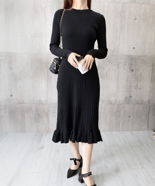 プリーツプリーズ　KNIT KNIT ミニワンピース　チュニック　ブラック　黒 プリーツプリーズイッセイミヤケ PP33JT162 チュニック 4 ブラック