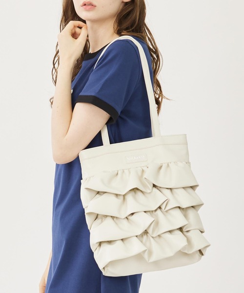 MILKFED. トートバッグ TIERED RUFFLE TOTE レディース
