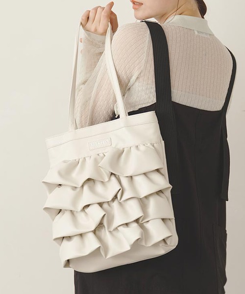MILKFED. トートバッグ TIERED RUFFLE TOTE レディース