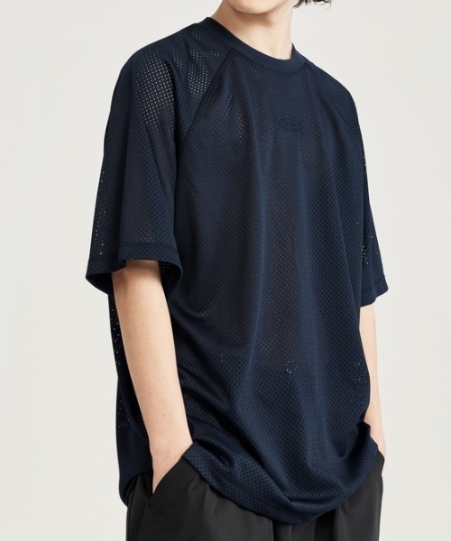 tシャツ ワンポイント ロゴ メッシュプルオーバー メンズ