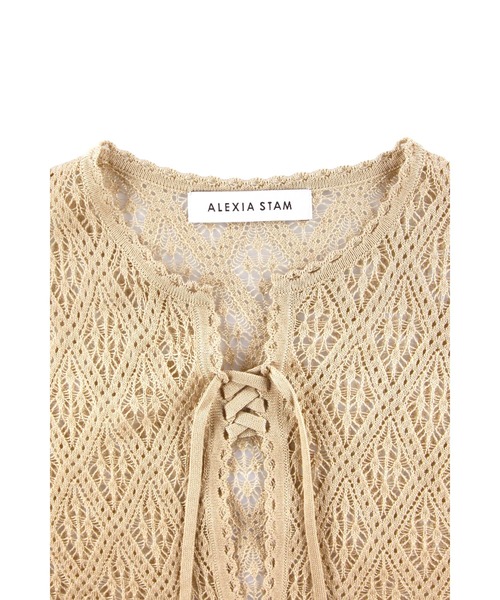 セール】Open Work Knit Top /透かし柄トップス（Tシャツ