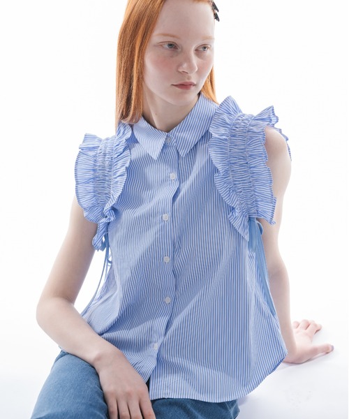 ブラウス シャツ 「 ZOZOTOWN限定 」drawstring ribbon shirt/ドロスト 