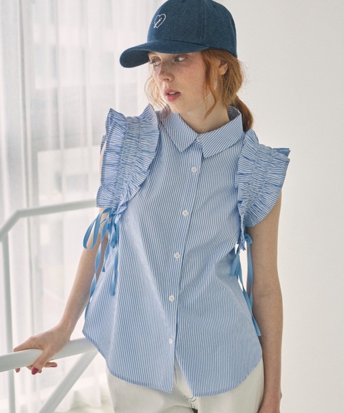ブラウス シャツ 「 ZOZOTOWN限定 」drawstring ribbon shirt
