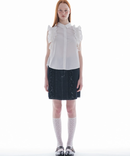 ブラウス シャツ 「 ZOZOTOWN限定 」drawstring ribbon shirt/ドロスト 