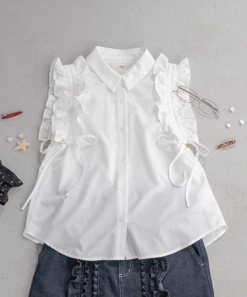 ブラウス シャツ 「 ZOZOTOWN限定 」drawstring ribbon shirt/ドロストリボンブラウス レディース ブラウス シャツ 「 ZOZOTOWN限定 」drawstring ribbon shirt