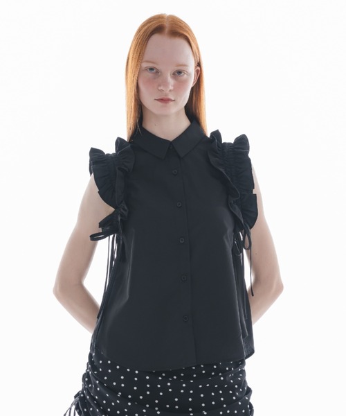 ブラウス シャツ 「 ZOZOTOWN限定 」drawstring ribbon shirt/ドロストリボンブラウス レディース ブラウス シャツ 「 ZOZOTOWN限定 」drawstring ribbon shirt