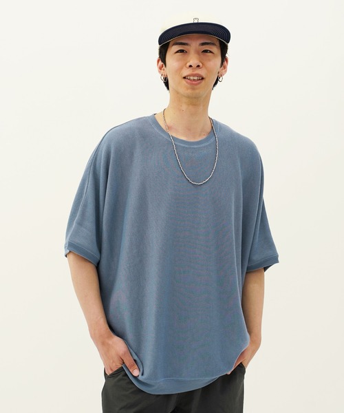 NEVER） Acquiesce tシャツ ミラノリブドルマンクルーTシャツ メンズ